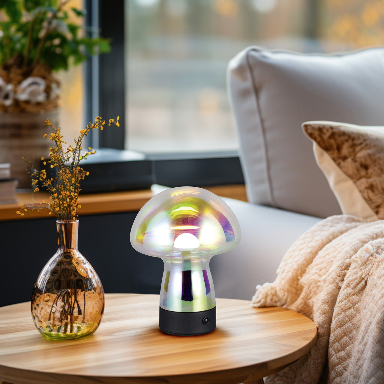 Lampa de masa Dooley, RL, 14x18 cm, 1.5W, 1x SMD, sticla, negru/transparent - imagine 6